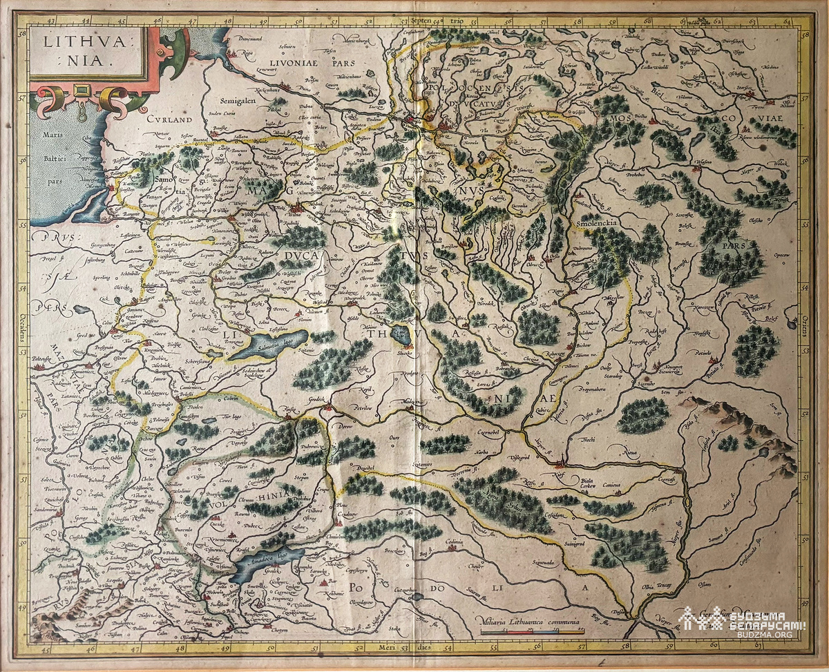 Mapa Litvy 1595 hoda