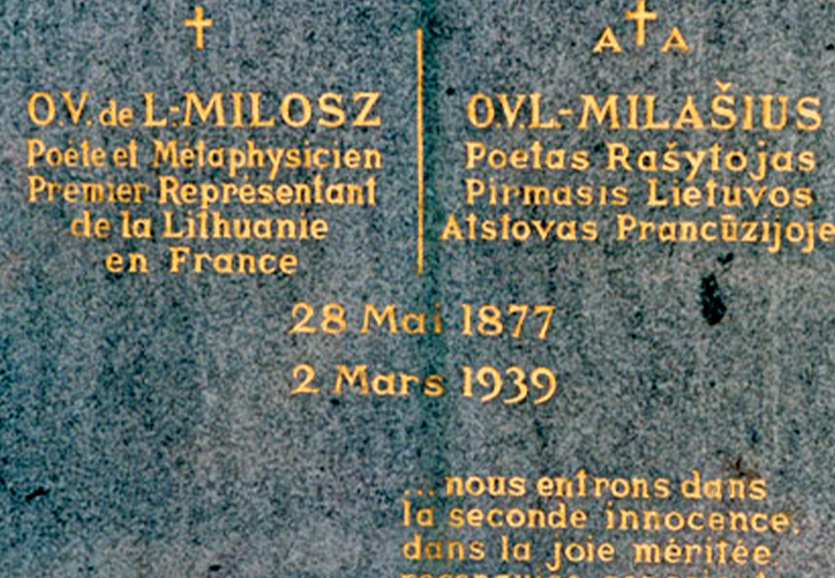 Oskar Milaš, pomnik na mohilkach u Fantenblo
