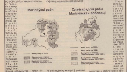 Mapy antybaĺšavickich paŭstanniaŭ na Mahilioŭščynie i sialianskaha vystupliennia na terytoryi Slaŭharadskaha rajona 