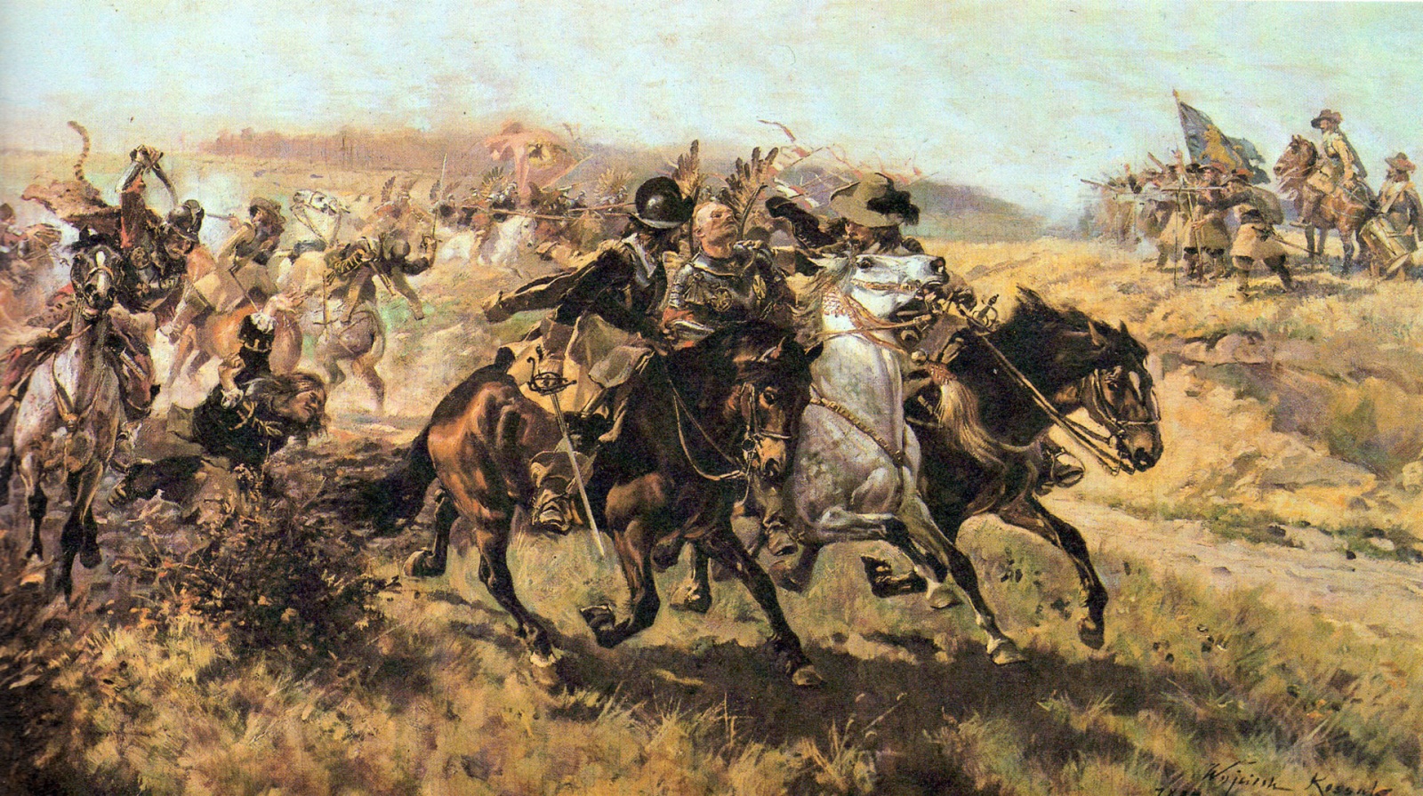 Войцех Косак. «Паланенне шведамі параненага гусара», 1894