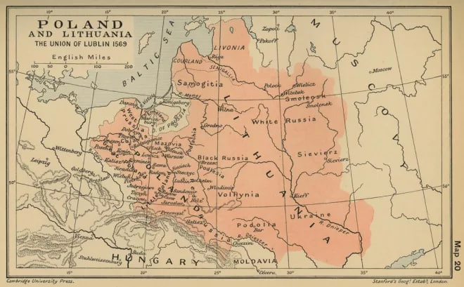 Карта Рэчы Паспалітай, 1569