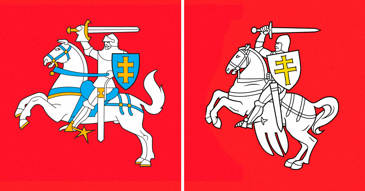 Dzvie viersii hierba «Pahonia»: litoŭskaja i bielaruskaja