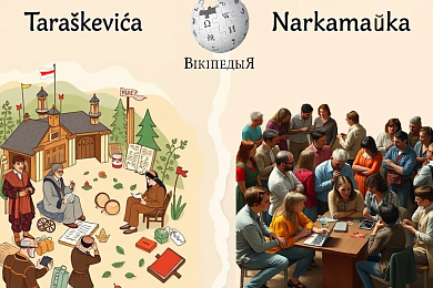 У беларускай Вікіпедыі два раздзелы — тарашкевіцай і наркамаўкай