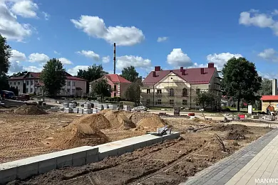 Рэканструкцыя Рынкавай плошчы ў Заслаўі да «Дажынак» 2025 года