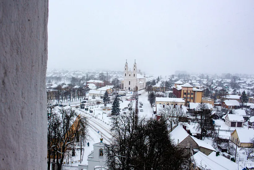 Panarama na Hlybokaje z viežy byloha karmielickaha kasciola