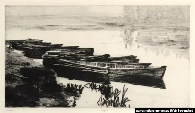 Karcina «Čoŭny» biełaruskaha mastaka-hrafika Siamiona Hierusa