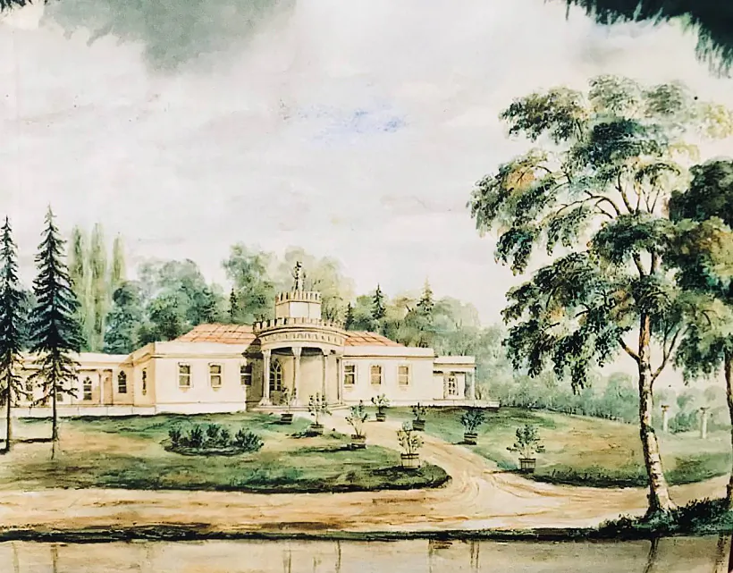 Majontak Bispinhaŭ u Masalianach na akvareli Napalieona Ordy