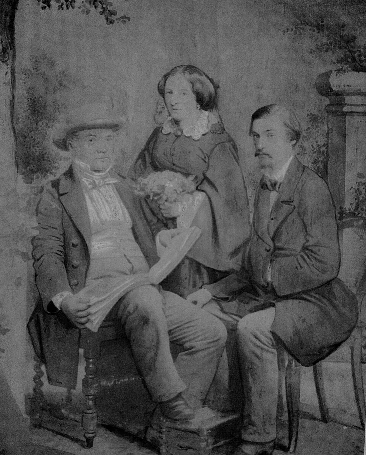 Kanstancin Tyškievič z žonkaj i synam Oskaram u Drezdenie, 1860‑ja hh.