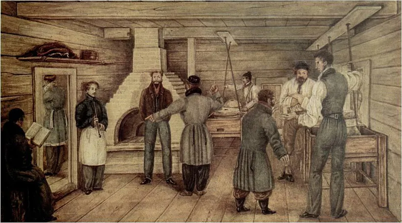 Карціна Н. П. Рэпіна «Дзекабрысты на млыне». 