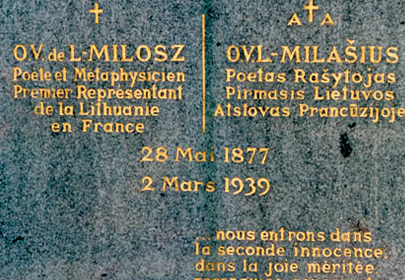 Oskar Milaš, pomnik na mohilkach u Fantenblo Oskar Milaš, pomnik na mohilkach u Fantenblo