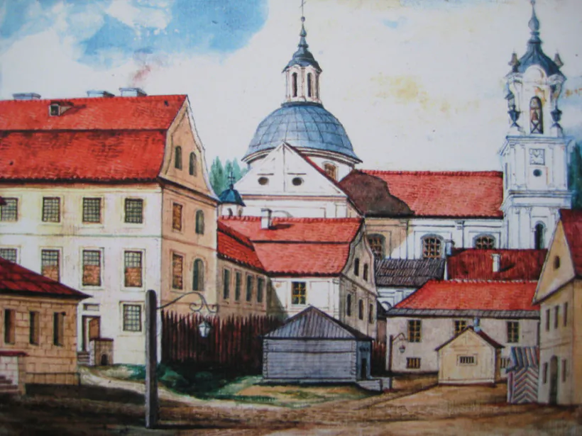 Padvorak haradzienskaj turmy na maliunku Napalieona Ordy