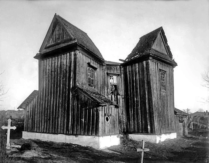 Čornaja carkva ŭ Viciebsku paslia taho, jak abvaliŭsia jaje kupal. 1927 h.