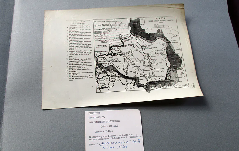 Mapa biełaruskich dyjalektaŭ doktara Jana Stankieviča. Vilnia, 1936