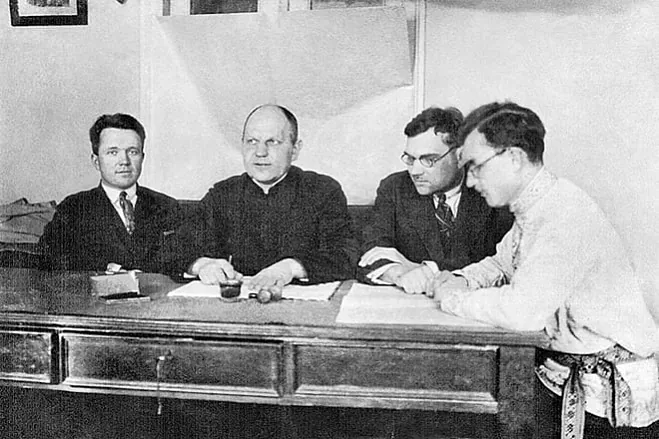 Hadlieŭski na adnym z pasiedžanniaŭ Hadlieŭski na adnym z pasiedžanniaŭ