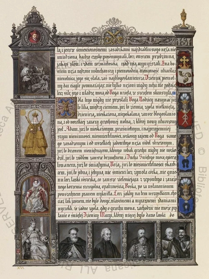 Arkuš poĺskamoŭnaj viersii z vyjavaj abraza Maci Božaj Kodzieńskaj