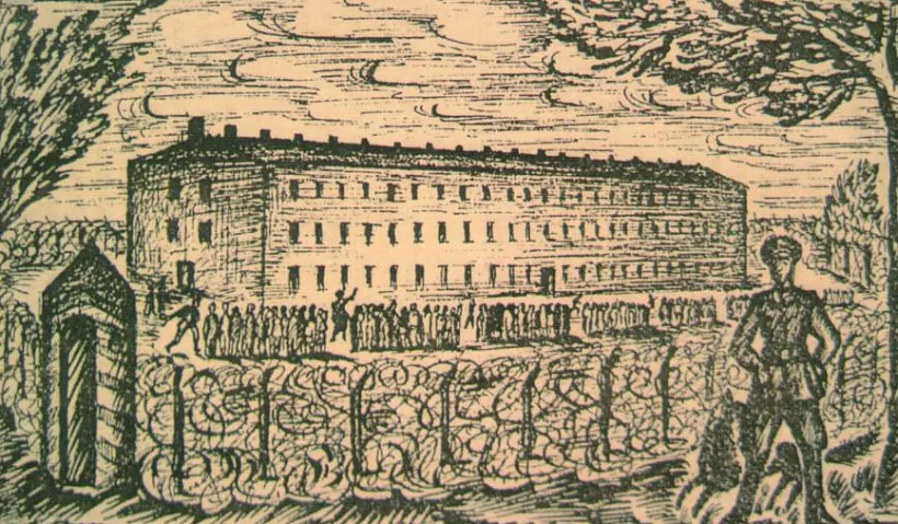 Лагер у Бярозе, малюнак 1930-х.jpg Лагер у Бярозе, малюнак 1930-х.jpg