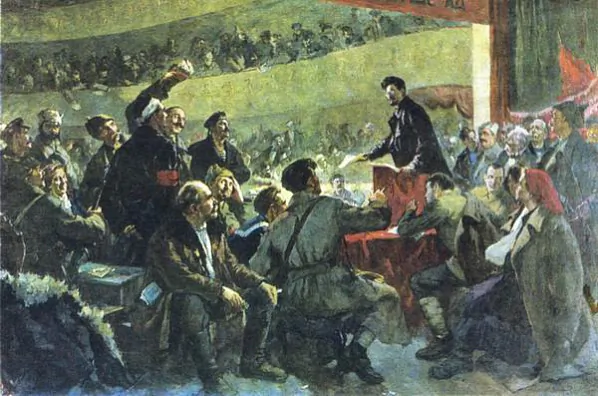 Pieršy Usiebielaruski Zjezd Savietaŭ. Karcina A. D. Šybniova