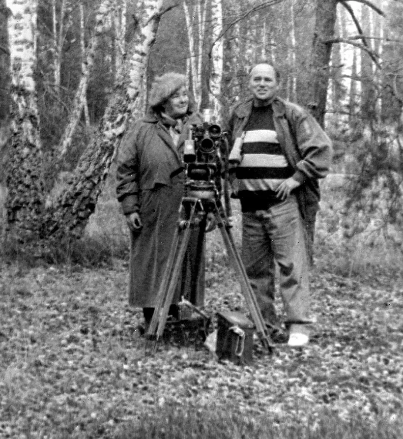 На здымках фільма _Рух зямлі_ з аператарам Мікалаем Сідорчанкам. 1996 г..jpg