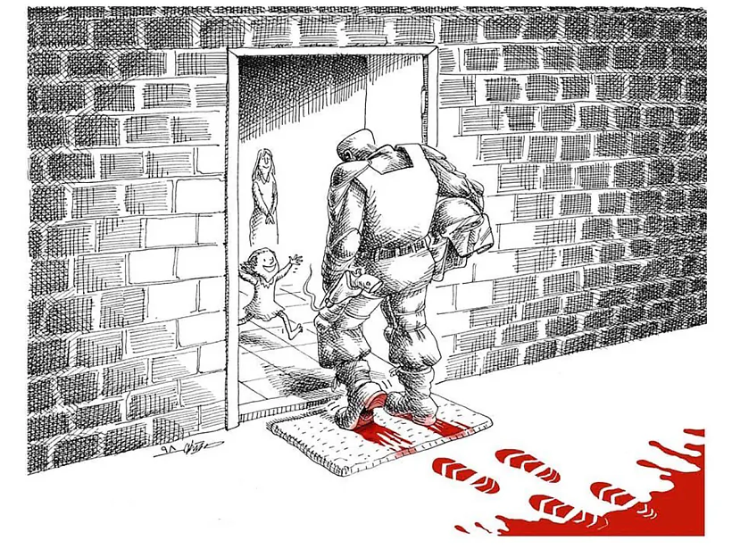 Karykatura «Amapaviec viartajecca dadomu» Karykatura «Amapaviec viartajecca dadomu»