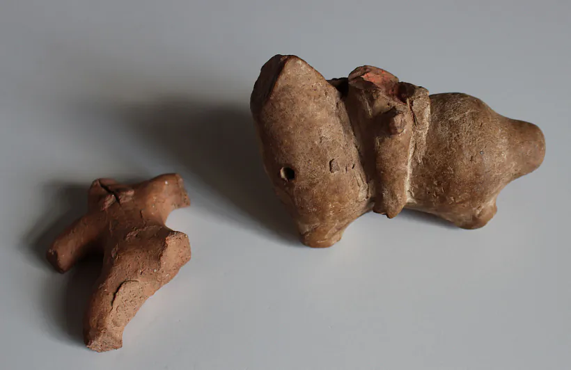 Svistuĺka-vieršnik i hliniany čalaviečak z Hrodna Svistuĺka-vieršnik i hliniany čalaviečak z Hrodna