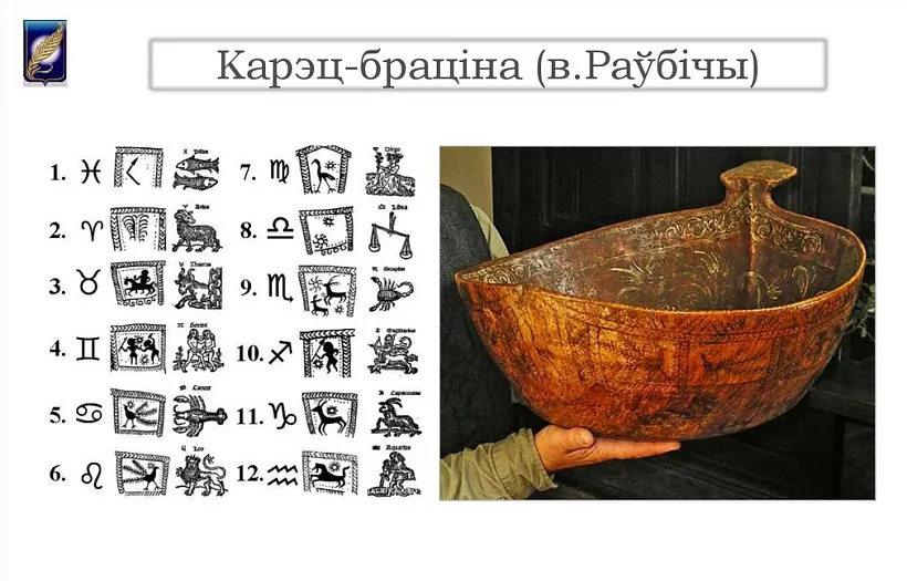 02Драўляны карэц з загадкавымі сімваламі, якія могуць быць аналагамі знакаў Задыяка.jpg