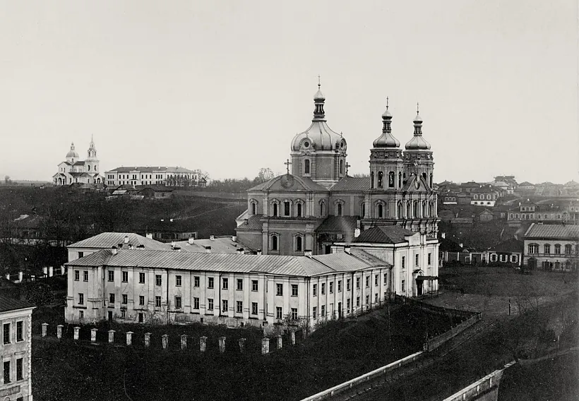 Kaścioł i jezuicki kalehium u Viciebsku. Archiŭnaje fota Kaścioł i jezuicki kalehium u Viciebsku. Archiŭnaje fota