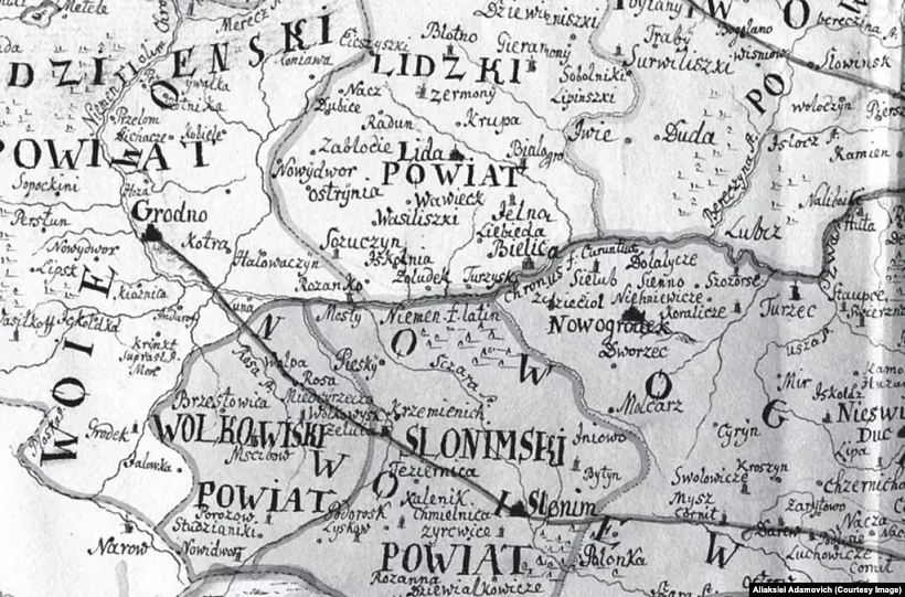 Rukapisny varyjant mapy VKL, frahmient