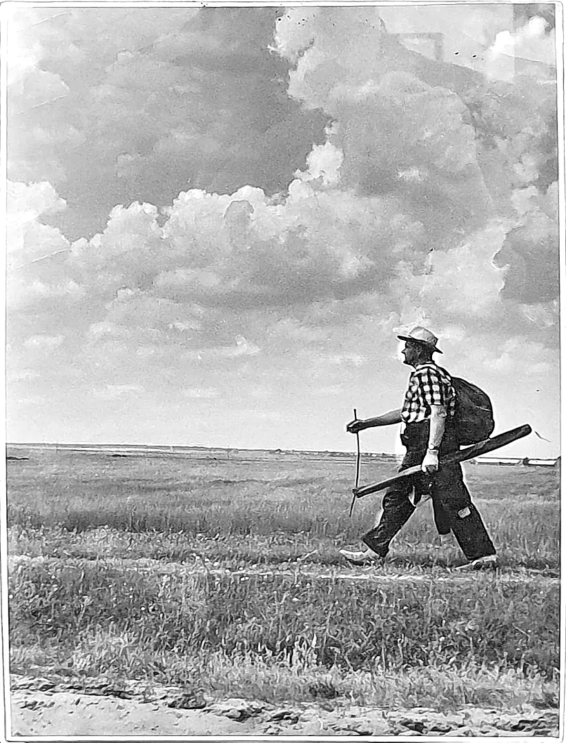 Ja. Bryĺ. Na rybalcy na Paliessi, 1961 h. Krynica: Facebook Alieha Dziarnoviča