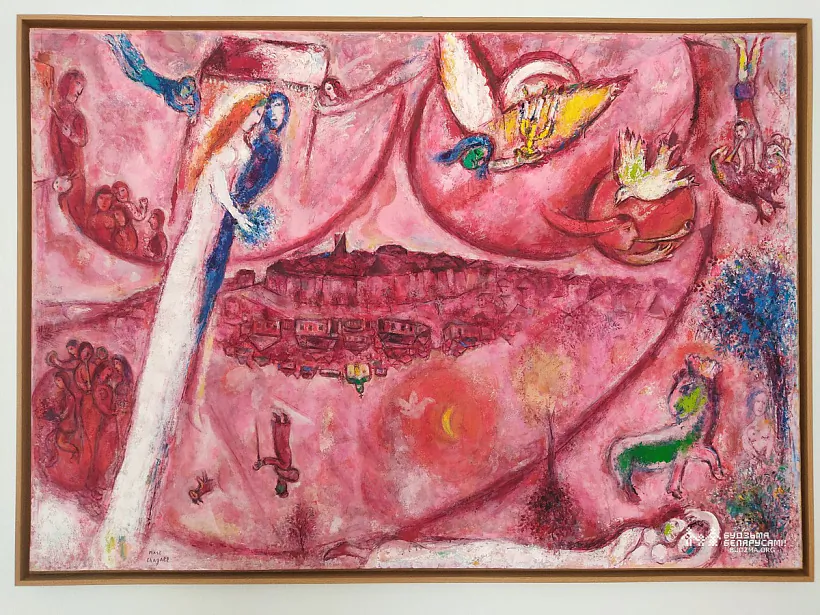 Karcina z sieryi «Piesnia piesniaŭ» (1960 h.) u Nacyjanaĺnym muziei Marka Šahala ŭ Nicy