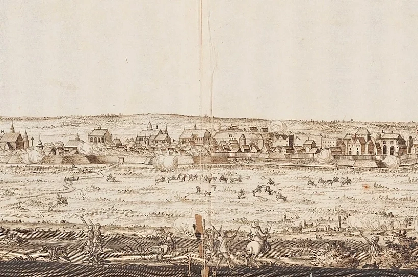 Bierascie ŭ čas ablohi 1657 hoda na frahmiencie hraviury šviedskaha inžyniera Eryka Daĺbierha