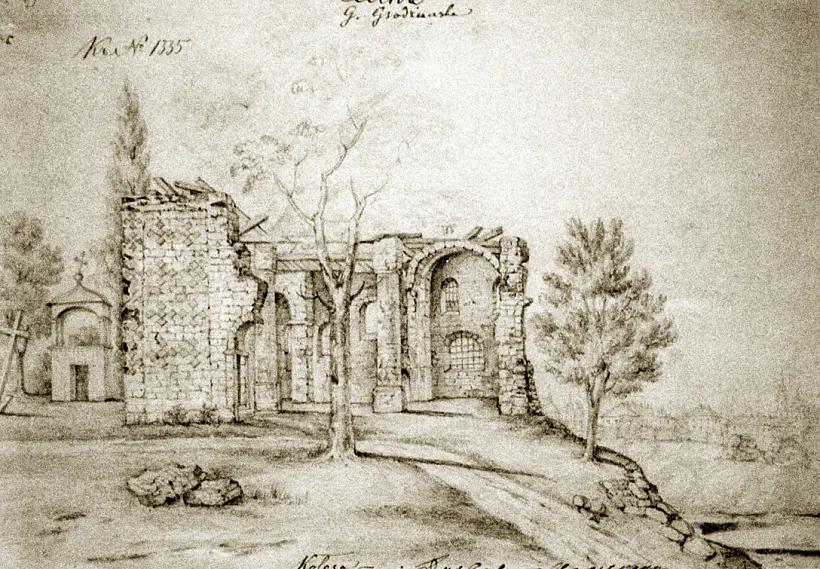 2) Разбураная Каложская царква. Мал. Напалеон Орда.jpg 2) Разбураная Каложская царква. Мал. Напалеон Орда.jpg