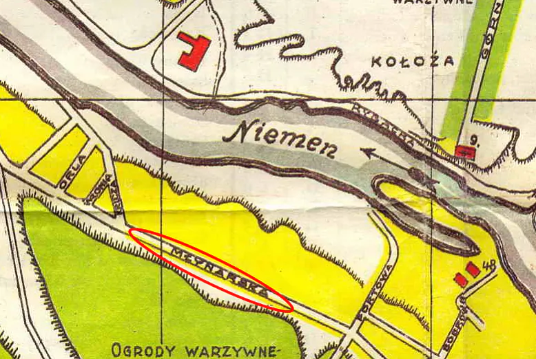 Vakolicy vulicy Mlynarskaj na planie Hrodna 1930-ch Vakolicy vulicy Mlynarskaj na planie Hrodna 1930-ch