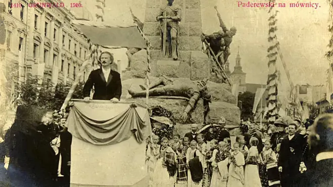 Adkryccio pomnika ŭ honar pieramohi pad Hrunvaĺdam u Krakavie, 1910 Adkryccio pomnika ŭ honar pieramohi pad Hrunvaĺdam u Krakavie, 1910