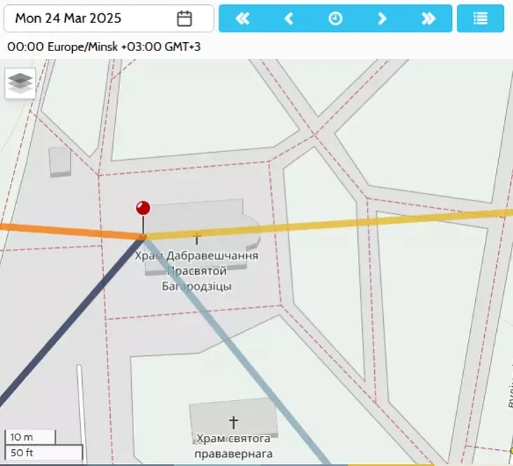 Vyznačennie aryjentacyi Dabravieščanskaj carkvy 