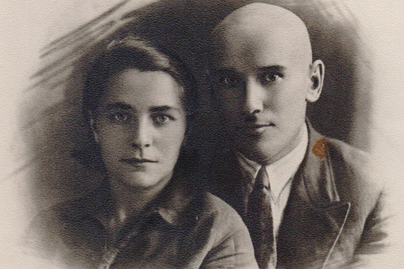 Mikałaj Arechva z žonkaj Mikałaj Arechva z žonkaj