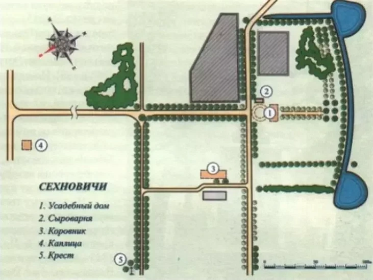 Rekanstrukcyja plana siadziby Kasciuškaŭ u Siachnovičach