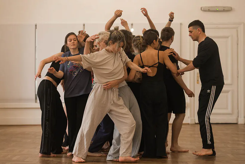 Padčas repietycyi teatraĺnaj studyi «Kupalinka»