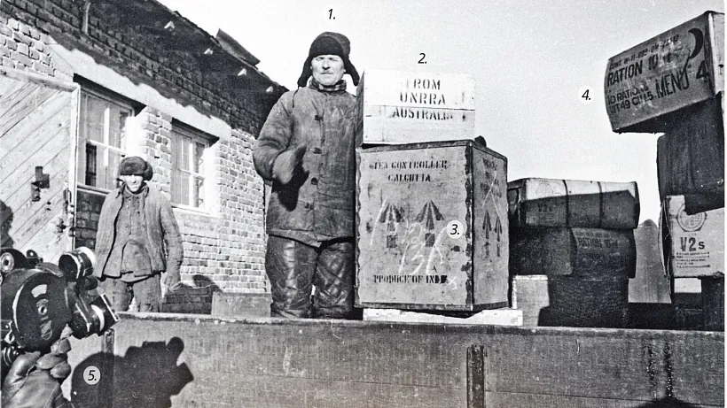 Razhruzka tavaraŭ JuNRRA ŭ BSSR, 1947 hod. Krynica: bolshoi.by Razhruzka tavaraŭ JuNRRA ŭ BSSR, 1947 hod. Krynica: bolshoi.by