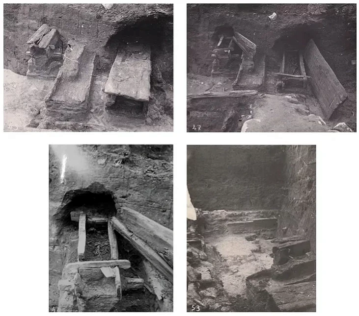 Fotazdymki raskopak na Minskim zamčyščy ŭ 1950 hodzie