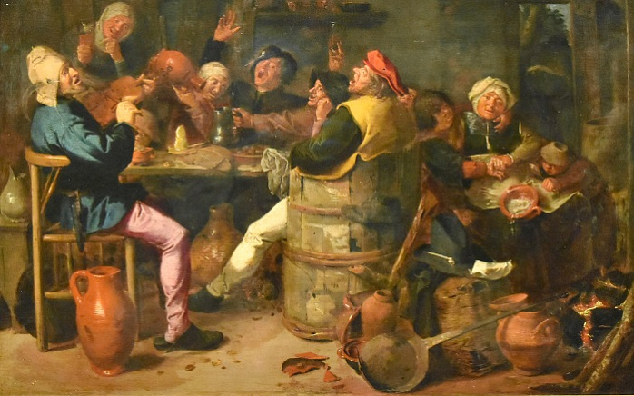U šynku. Adryjan Broŭvier. XVII stahoddzie