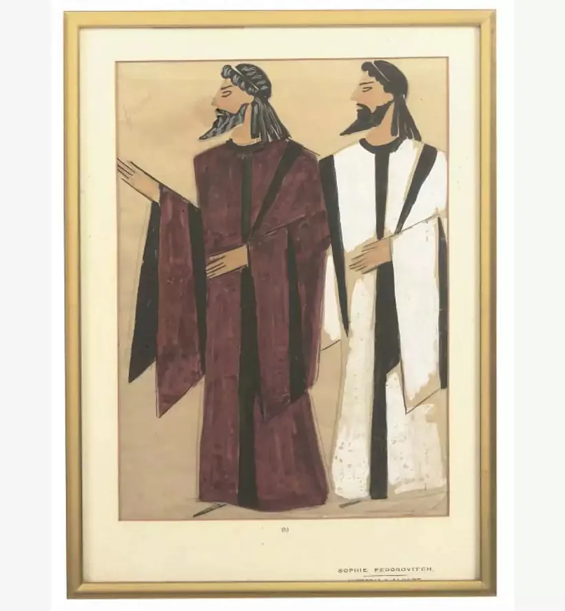 Eskiz kasciumaŭ sviatara i saldat dlia balietu «Zimovaja kazka» pavodlie U.Šekspira