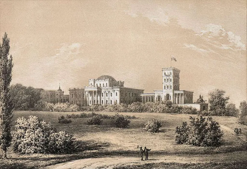 Palac Rumiancavych i Paskievičaŭ u Homieli. Maliunak Napalieona Ordy, 1878 h.