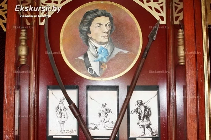 Frahmient ekspazicyi muzieja ŭ Malych Siachnovičach, prysviečanaj Tadevušu Kasciušku