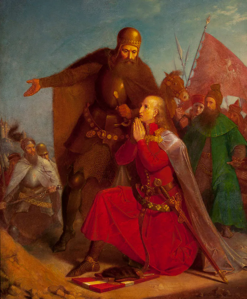 Vitaŭt z Jahajlam na Hrunvaĺdzie. Mastak Jan Matejka