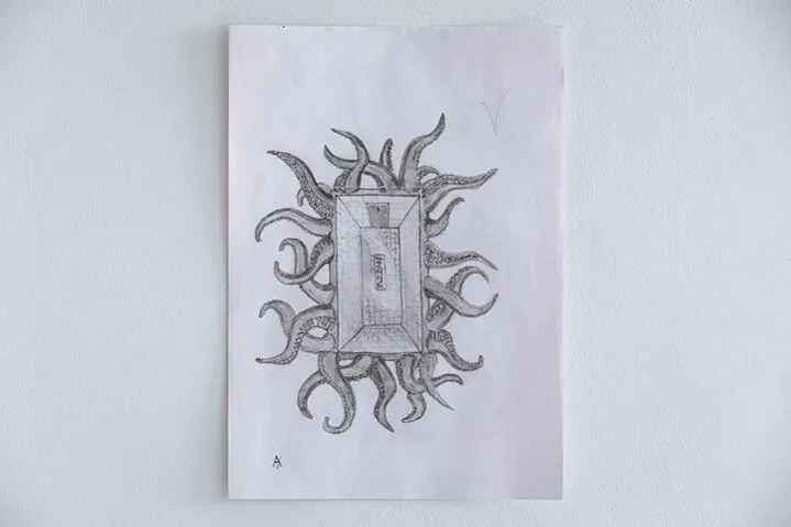 Kopija maliunku, jaki pakinuŭ na turemnaj scianie Alieś Puškin