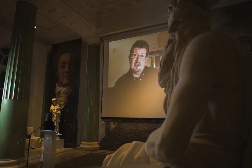 Andrej Chadanovič vitaje ŭdzieĺnikaŭ Premii Ježy Hiedrojcia-2022