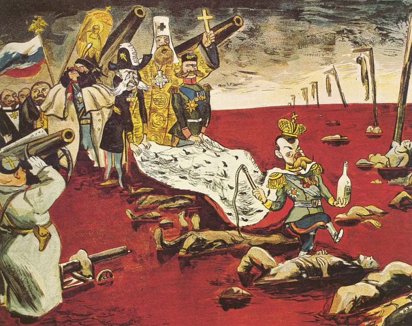 Карыкатура на Мікалая ІІ - ад любві да нянавісці адзін крок.jpg