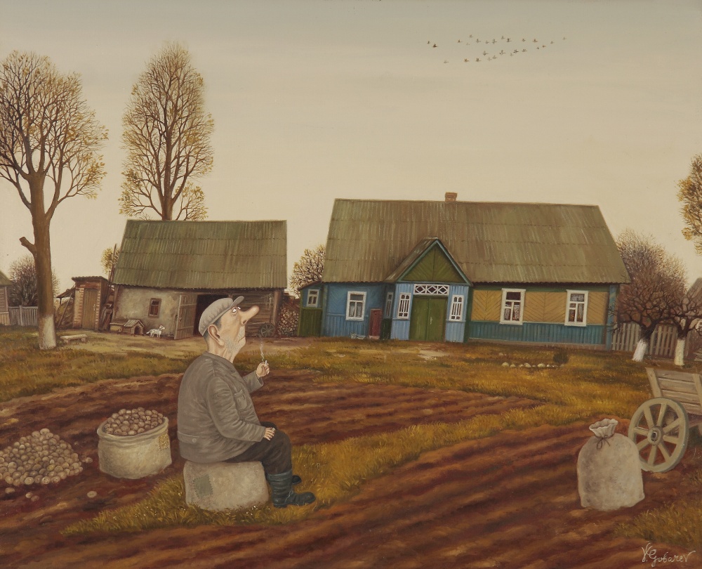 Валянцін Губараў, “Восень у Аляхновічах”, 65х81, палатно, алей 2010.